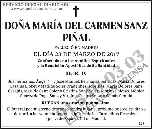 María del Carmen Sanz Piñal